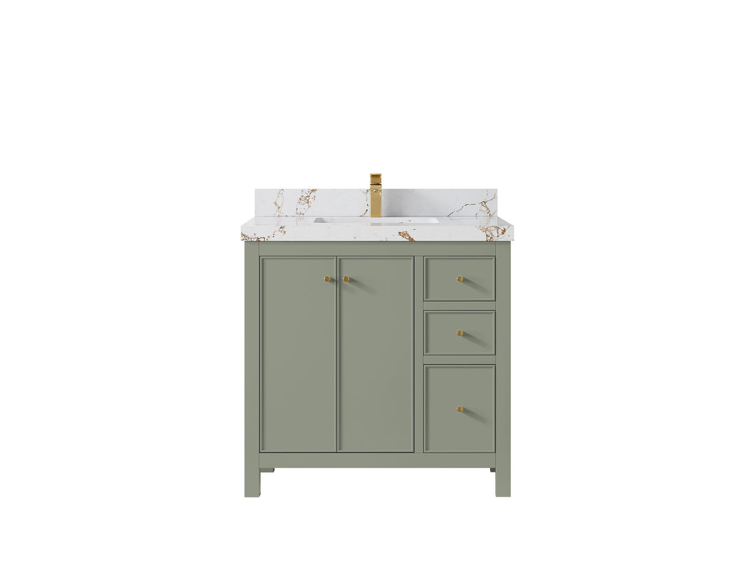 Chicago 36 in. W x 22 in. D Center Sink Bathroom Vanity