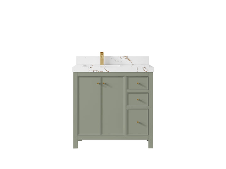 Chicago 36 in. W x 22 in. D Left Offset Sink Bathroom Vanity - photo 35