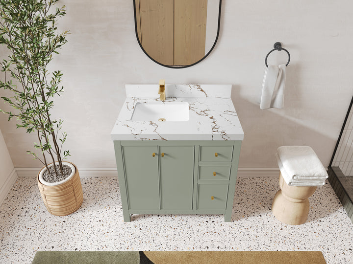 Chicago 36 in. W x 22 in. D Left Offset Sink Bathroom Vanity - photo 34
