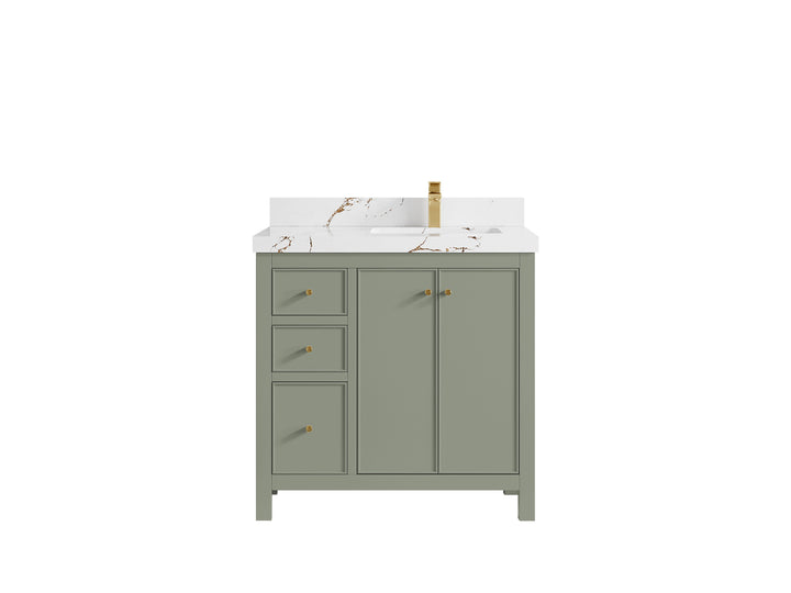 Chicago 36 in. W x 22 in. D Right Offset Sink Bathroom Vanity - photo 35