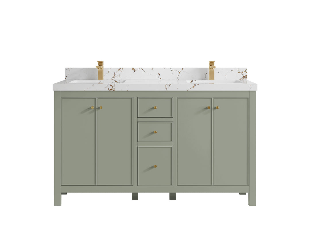 Chicago 60 in. W x 22 in. D Double Sink Bathroom Vanity