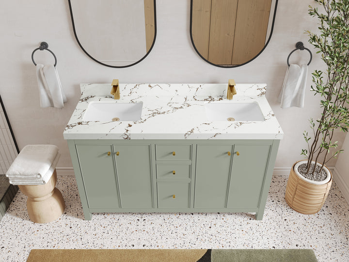 Chicago 60 in. W x 22 in. D Double Sink Bathroom Vanity - photo 36