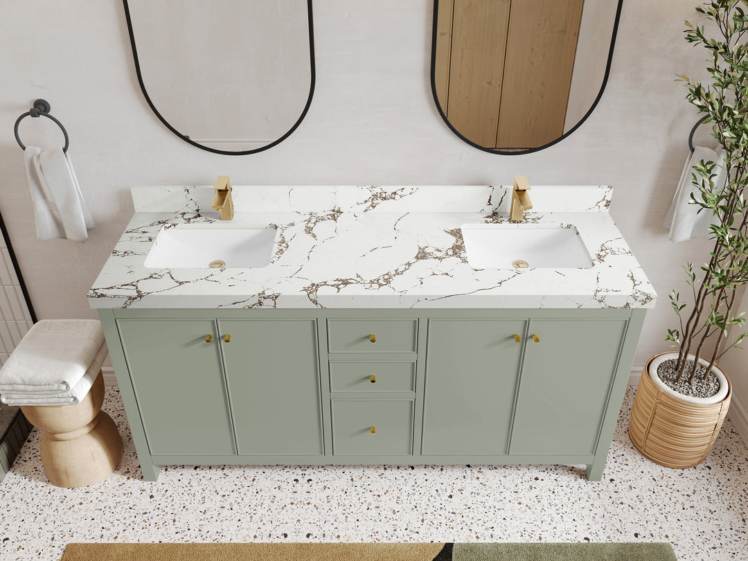Chicago 72 in. W x 22 in. D Double Sink Bathroom Vanity