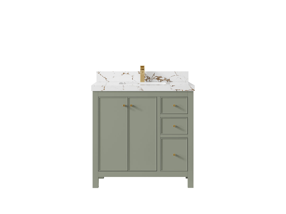 Chicago 36 in. W x 22 in. D Center Sink Bathroom Vanity