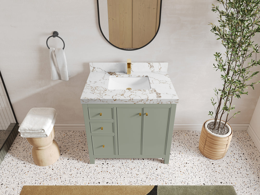 Chicago 36 in. W x 22 in. D Center Sink Bathroom Vanity