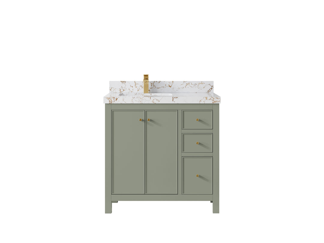 Chicago 36 in. W x 22 in. D Left Offset Sink Bathroom Vanity
