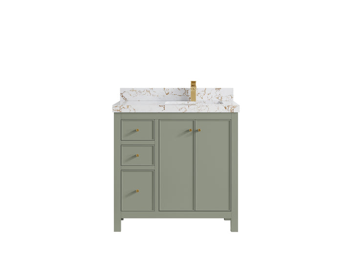 Chicago 36 in. W x 22 in. D Right Offset Sink Bathroom Vanity - photo 37