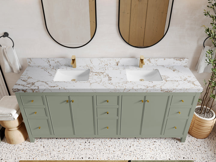 Chicago 84 in. W x 22 in. D Double Sink Bathroom Vanity - photo 38