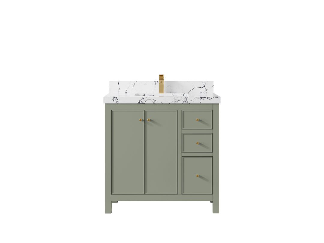 Chicago 36 in. W x 22 in. D Center Sink Bathroom Vanity