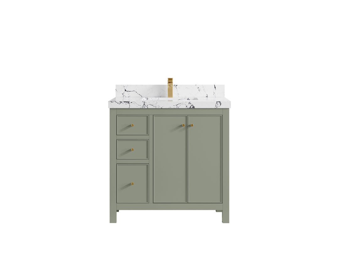 Chicago 36 in. W x 22 in. D Center Sink Bathroom Vanity