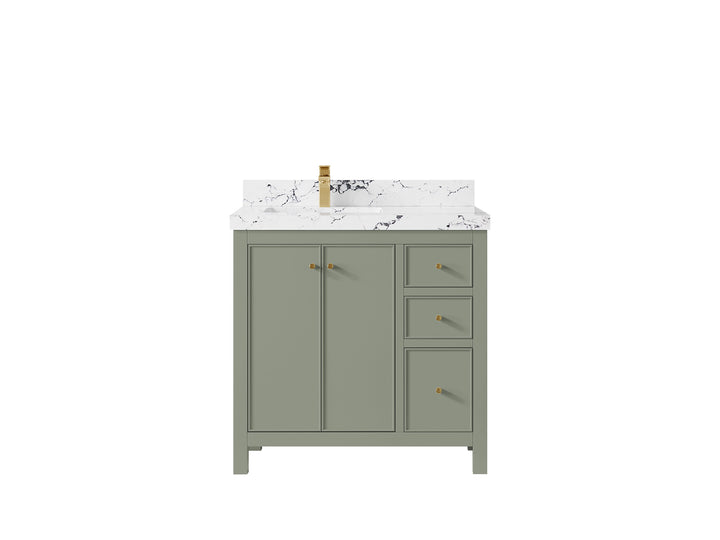 Chicago 36 in. W x 22 in. D Left Offset Sink Bathroom Vanity - photo 39