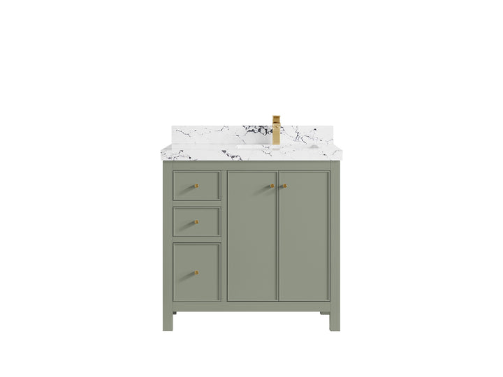 Chicago 36 in. W x 22 in. D Right Offset Sink Bathroom Vanity - photo 39