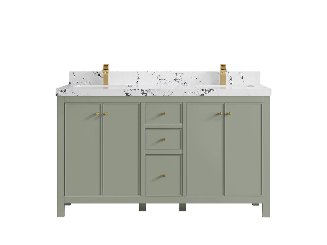 Chicago 60 in. W x 22 in. D Double Sink Bathroom Vanity