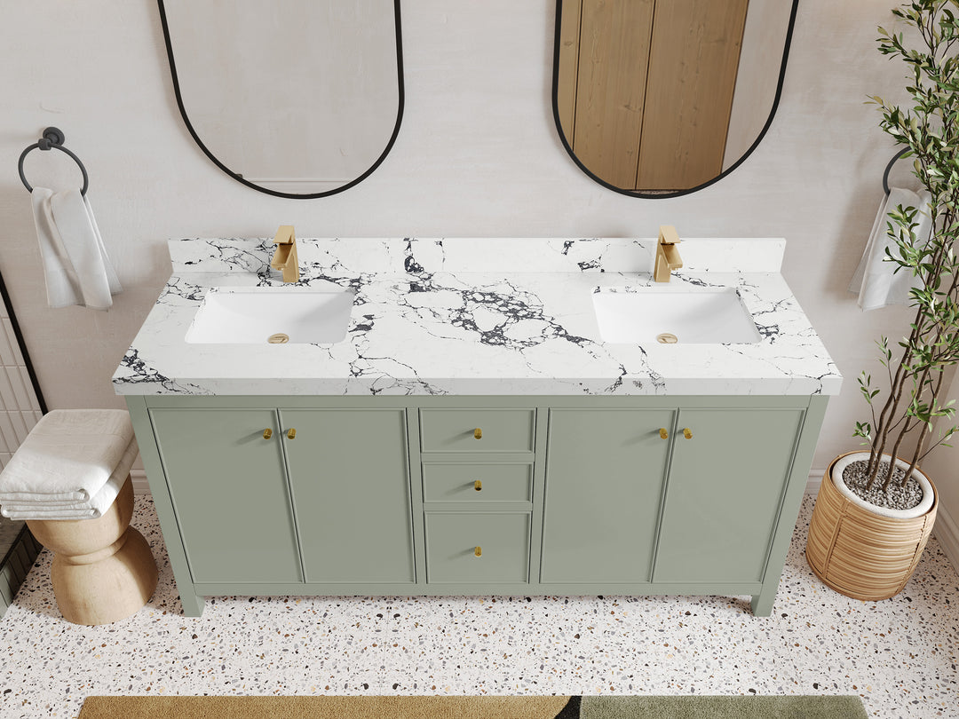 Chicago 72 in. W x 22 in. D Double Sink Bathroom Vanity