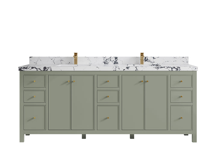 Chicago 84 in. W x 22 in. D Double Sink Bathroom Vanity - photo 41
