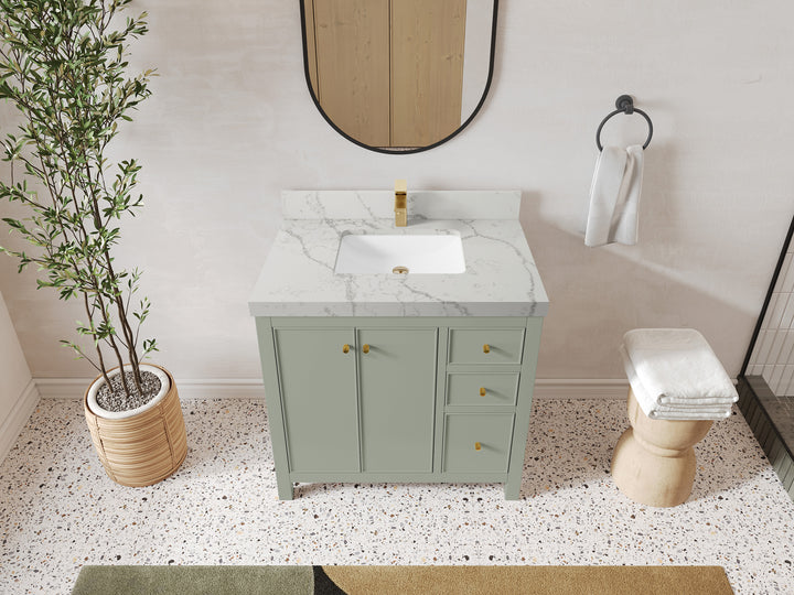 Chicago 36 in. W x 22 in. D Center Sink Bathroom Vanity - photo 40