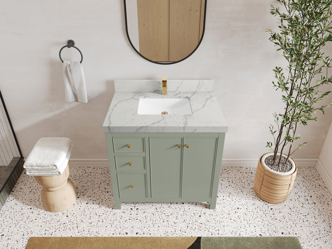 Chicago 36 in. W x 22 in. D Center Sink Bathroom Vanity