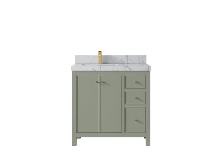 Chicago 36 in. W x 22 in. D Left Offset Sink Bathroom Vanity - photo 41