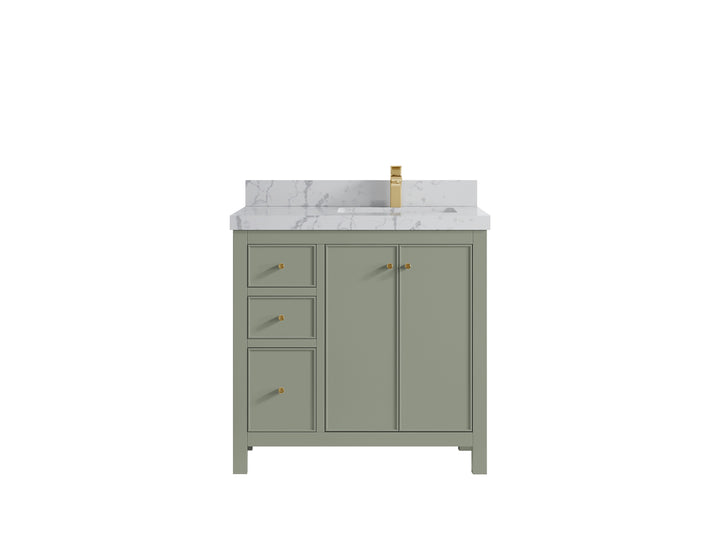 Chicago 36 in. W x 22 in. D Right Offset Sink Bathroom Vanity - photo 41