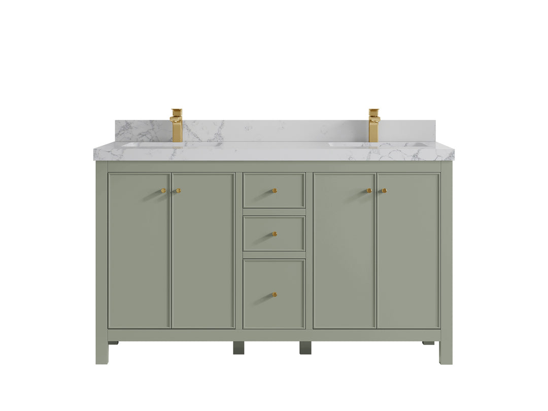 Chicago 60 in. W x 22 in. D Double Sink Bathroom Vanity