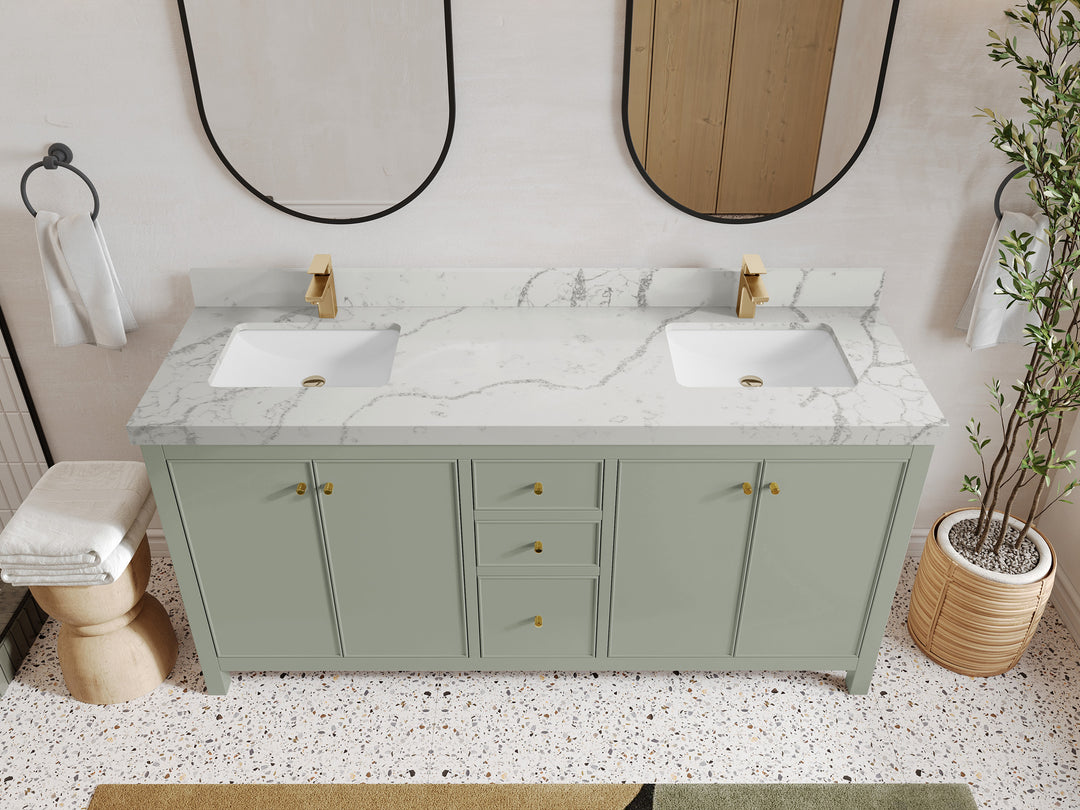 Chicago 72 in. W x 22 in. D Double Sink Bathroom Vanity