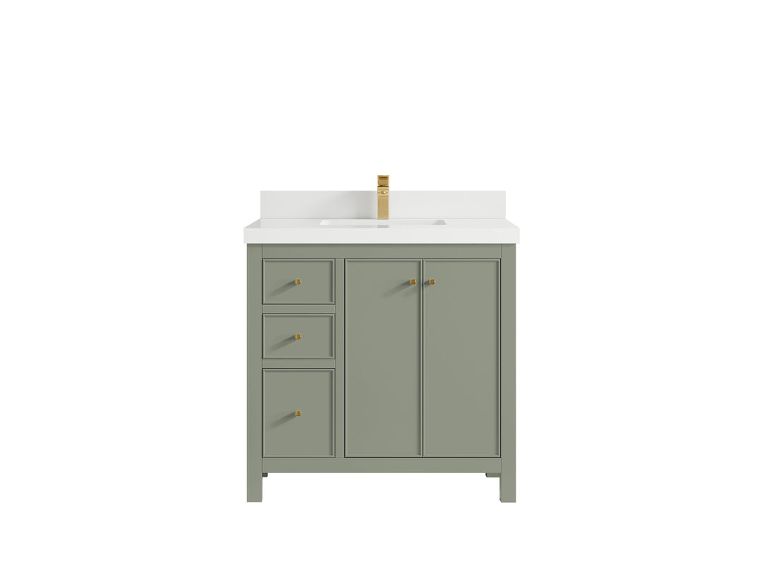 Chicago 36 in. W x 22 in. D Center Sink Bathroom Vanity