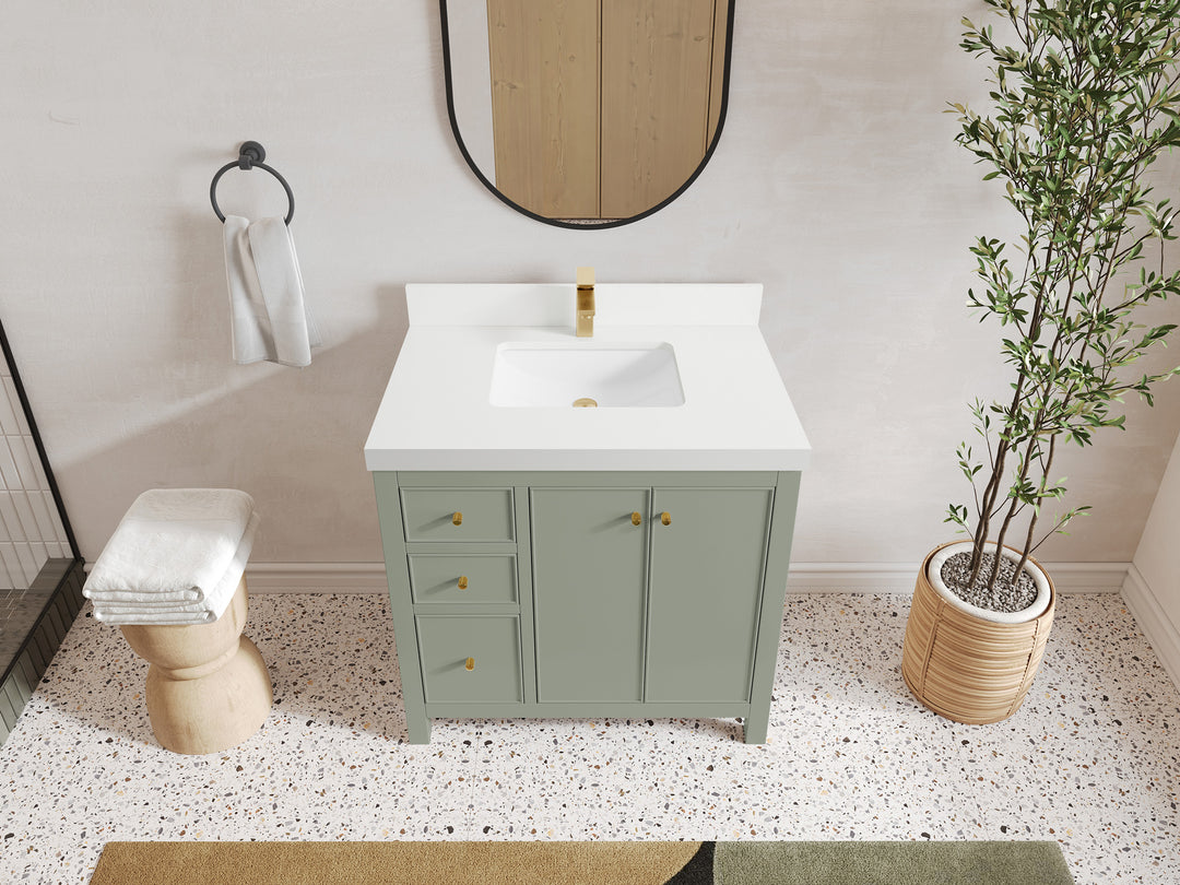Chicago 36 in. W x 22 in. D Center Sink Bathroom Vanity