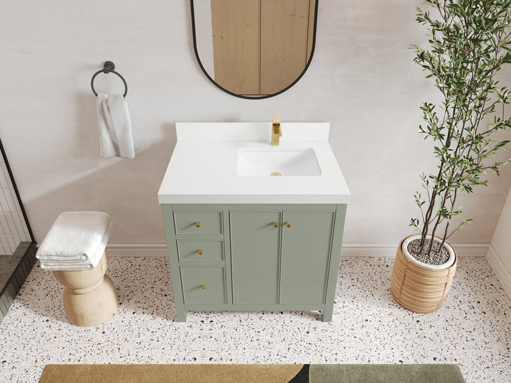Chicago 36 in. W x 22 in. D Right Offset Sink Bathroom Vanity - photo 42