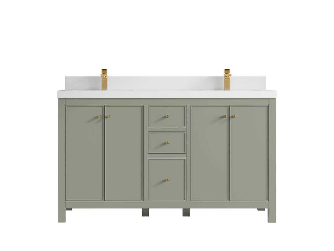 Chicago 60 in. W x 22 in. D Double Sink Bathroom Vanity