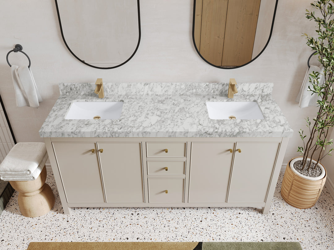 Chicago 72 in. W x 22 in. D Double Sink Bathroom Vanity