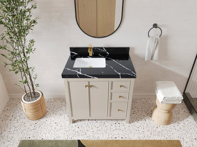 Chicago 36 in. W x 22 in. D Left Offset Sink Bathroom Vanity