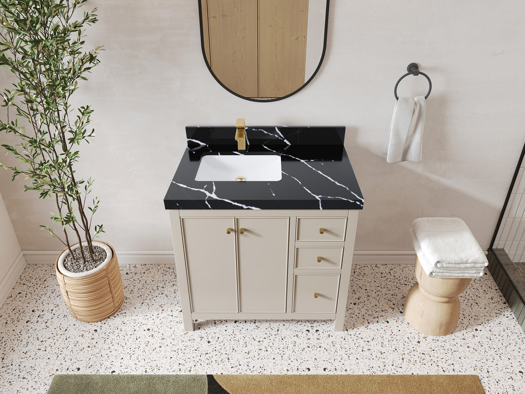 Chicago 36 in. W x 22 in. D Left Offset Sink Bathroom Vanity