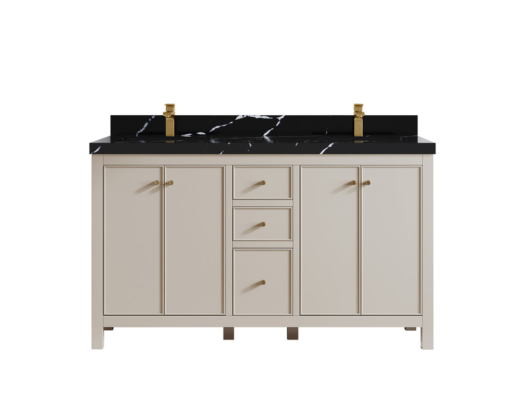 Chicago 60 in. W x 22 in. D Double Sink Bathroom Vanity
