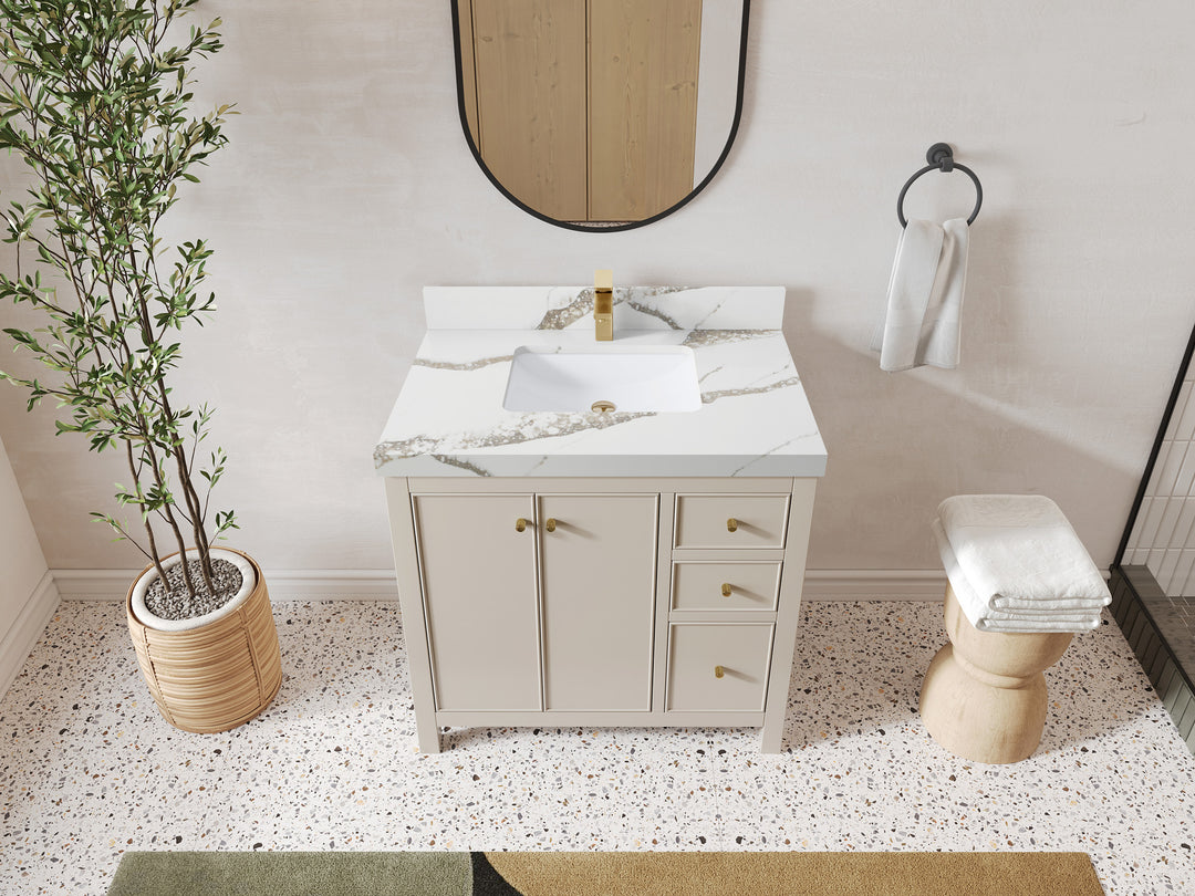 Chicago 36 in. W x 22 in. D Center Sink Bathroom Vanity