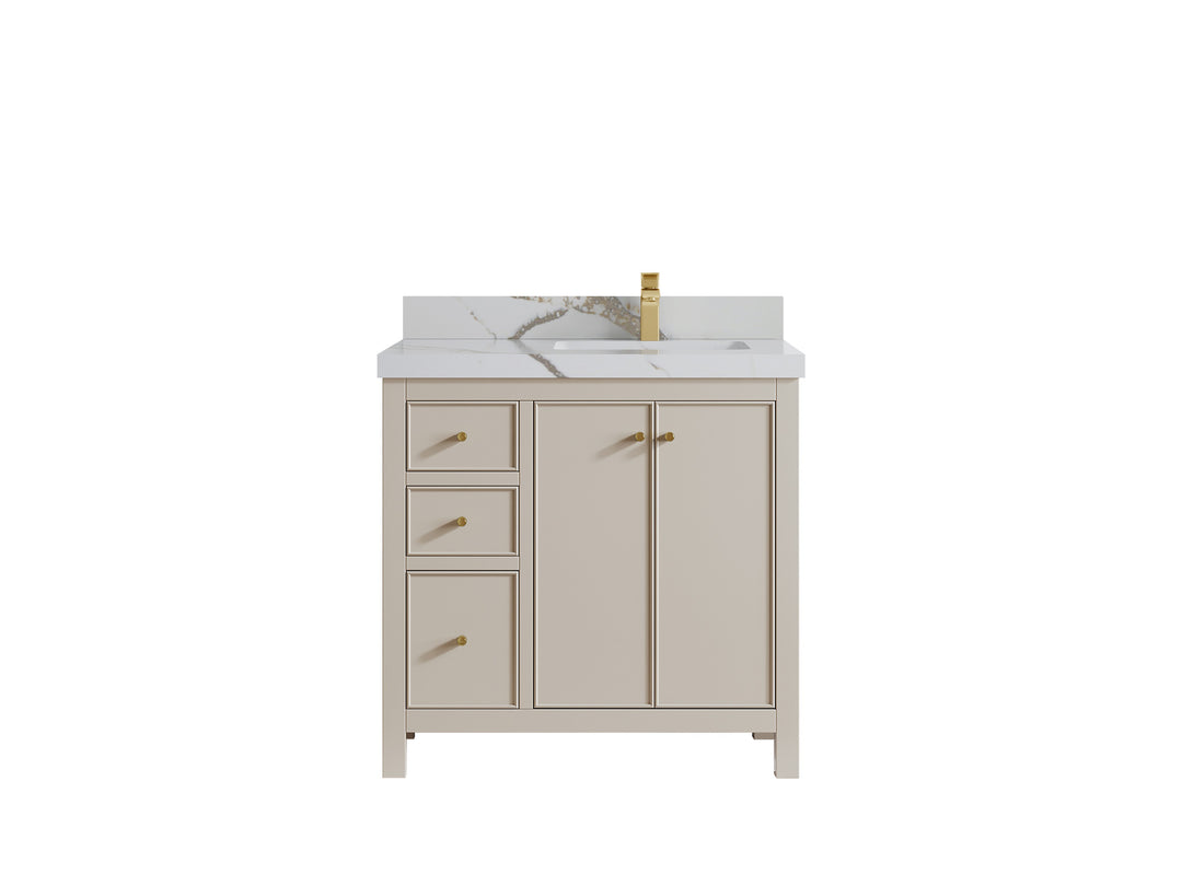 Chicago 36 in. W x 22 in. D Right Offset Sink Bathroom Vanity