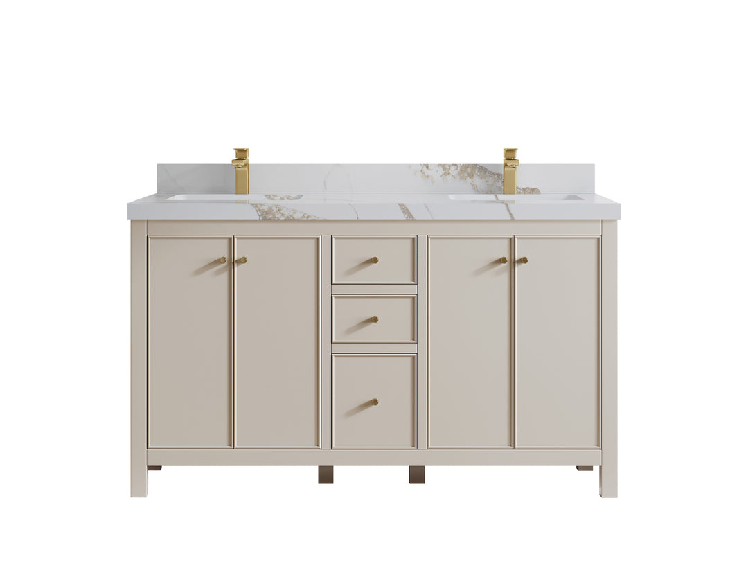 Chicago 60 in. W x 22 in. D Double Sink Bathroom Vanity