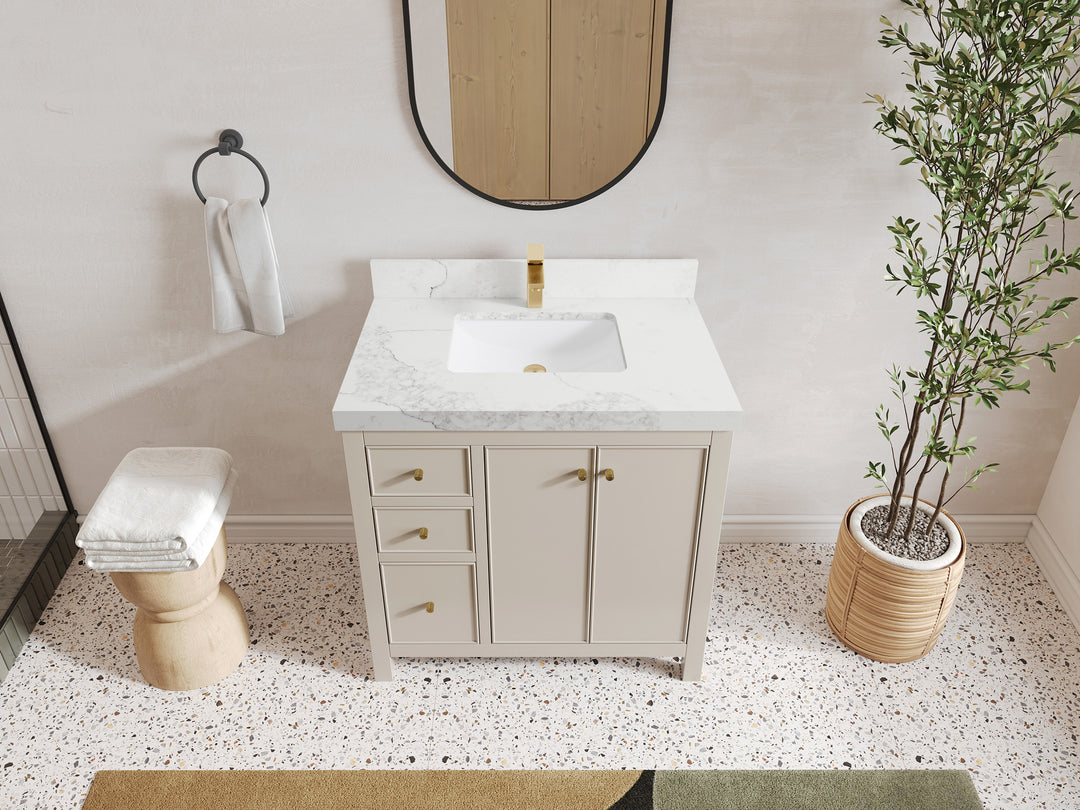Chicago 36 in. W x 22 in. D Center Sink Bathroom Vanity