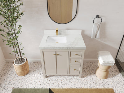 Chicago 36 in. W x 22 in. D Left Offset Sink Bathroom Vanity