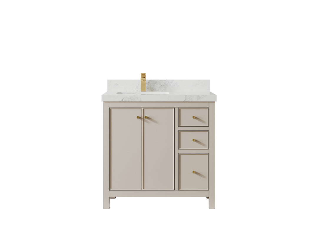 Chicago 36 in. W x 22 in. D Left Offset Sink Bathroom Vanity