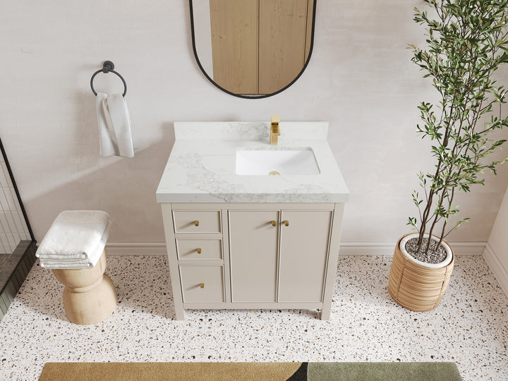 Chicago 36 in. W x 22 in. D Right Offset Sink Bathroom Vanity - photo 18