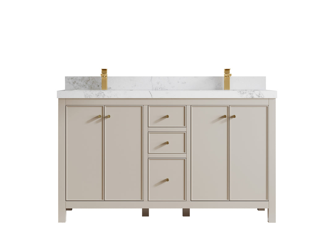 Chicago 60 in. W x 22 in. D Double Sink Bathroom Vanity