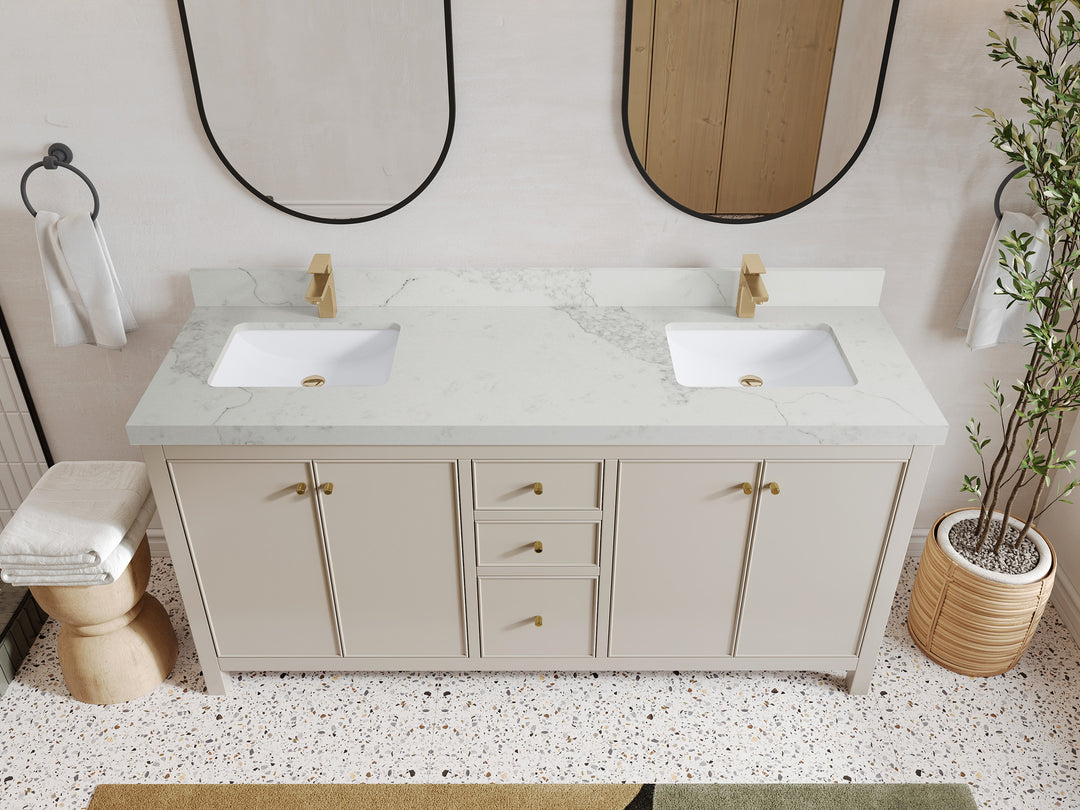 Chicago 72 in. W x 22 in. D Double Sink Bathroom Vanity