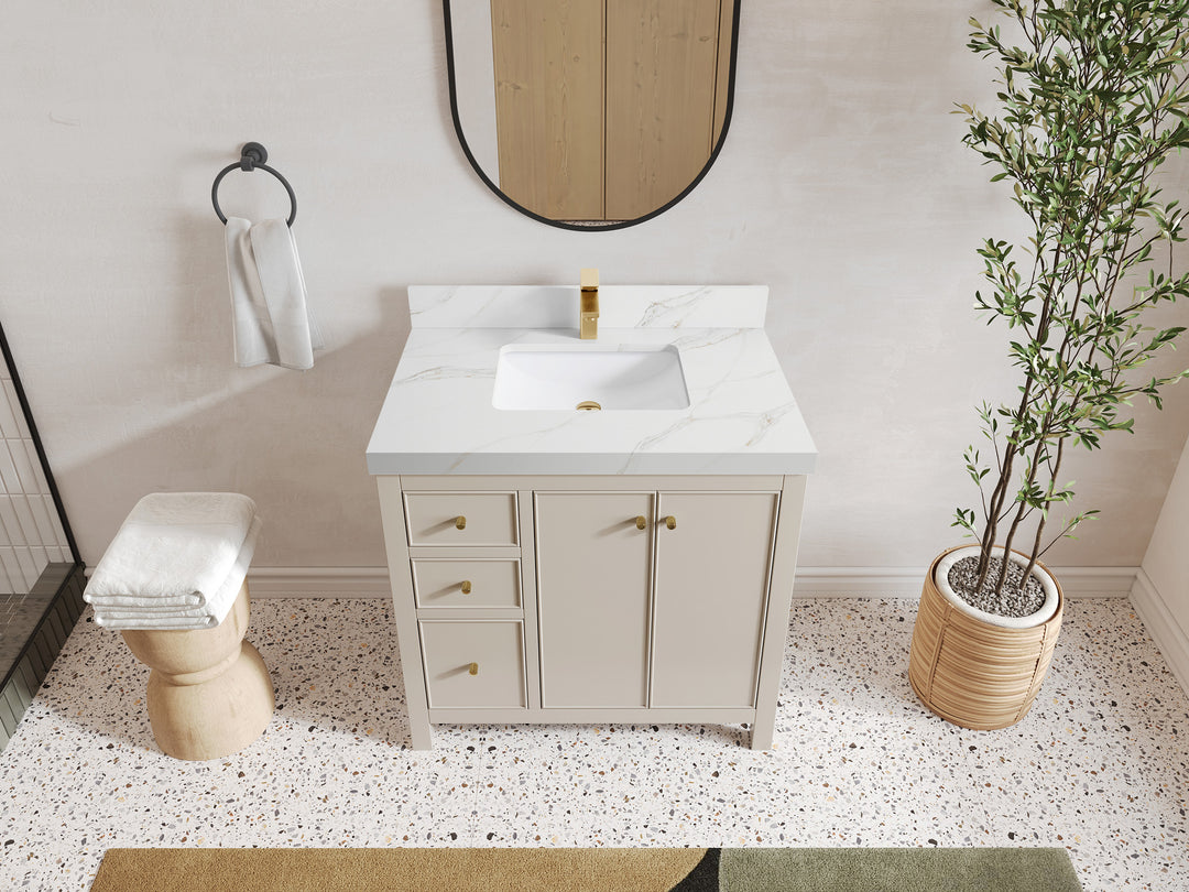 Chicago 36 in. W x 22 in. D Center Sink Bathroom Vanity