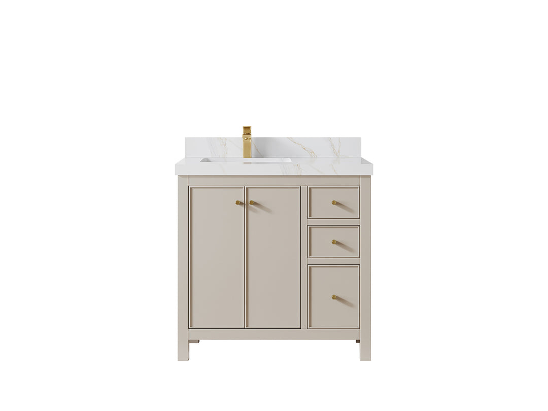 Chicago 36 in. W x 22 in. D Left Offset Sink Bathroom Vanity