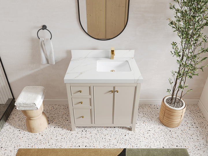 Chicago 36 in. W x 22 in. D Right Offset Sink Bathroom Vanity - photo 20