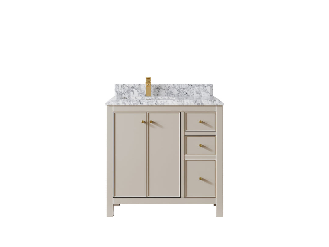 Chicago 36 in. W x 22 in. D Left Offset Sink Bathroom Vanity