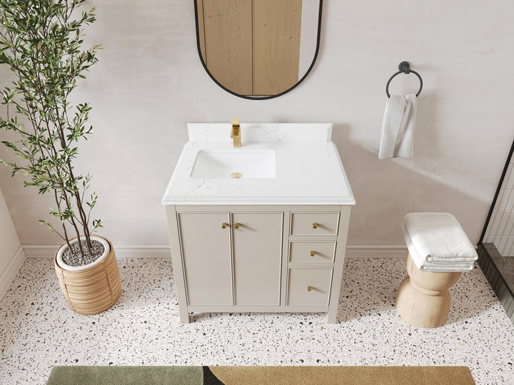 Chicago 36 in. W x 22 in. D Left Offset Sink Bathroom Vanity - photo 24