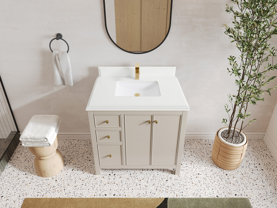 Chicago 36 in. W x 22 in. D Center Sink Bathroom Vanity