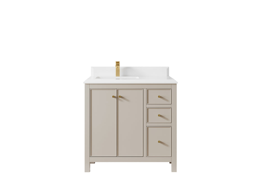 Chicago 36 in. W x 22 in. D Left Offset Sink Bathroom Vanity