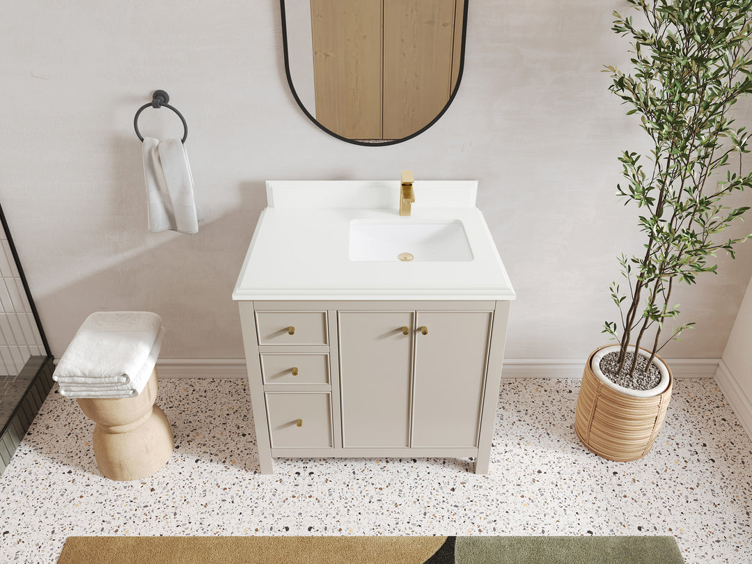 Chicago 36 in. W x 22 in. D Right Offset Sink Bathroom Vanity